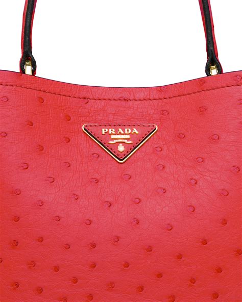 prada black ostrich bag|Red/black Prada Panier ostrich leather bag .